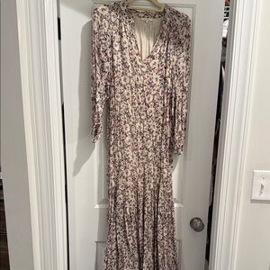 Z Supply Floral Long Sleeve Dress - Cream and Pink